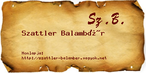 Szattler Balambér névjegykártya